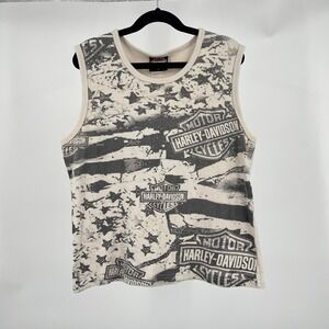 Vintage 90s Harley Davidson Top Women's L Holoubek Made in USA Grunge Euro Rare